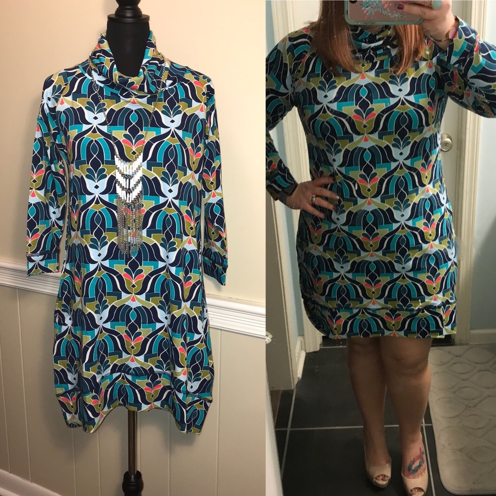 Cowl Neck Jersey Dress